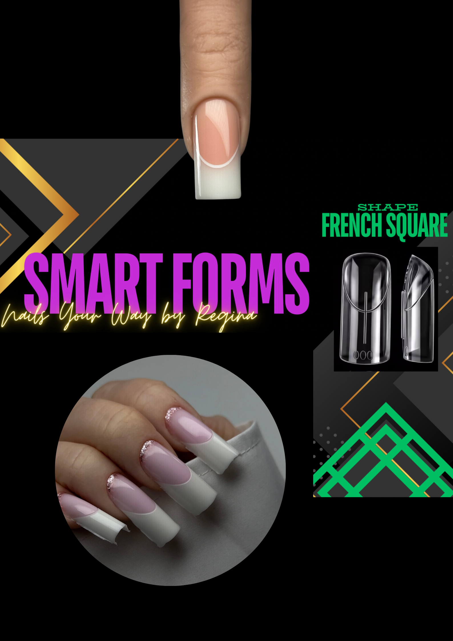 Smart Nail Dual forms French Square