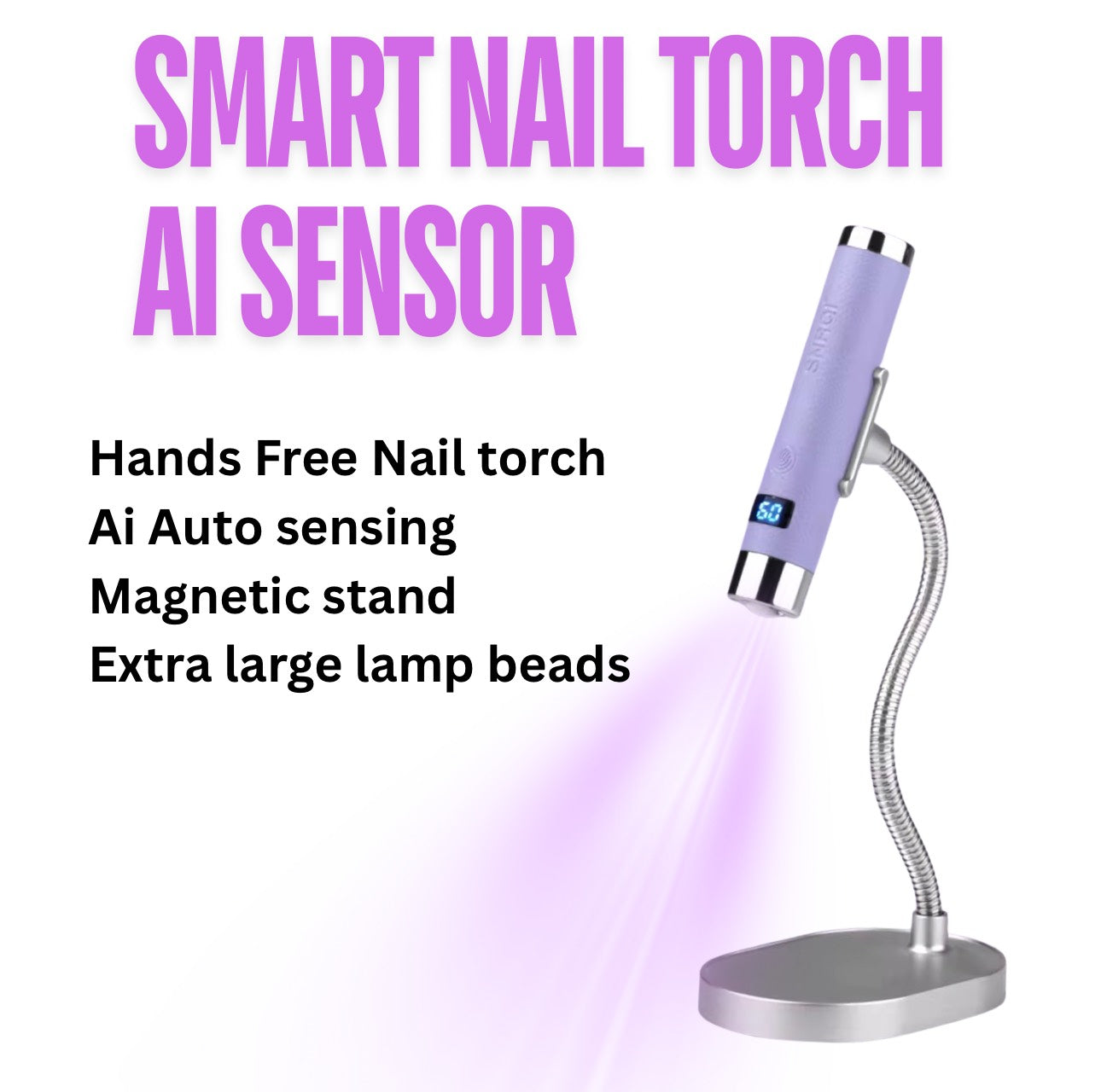 AI Sensor Nail UV Torch with Stand