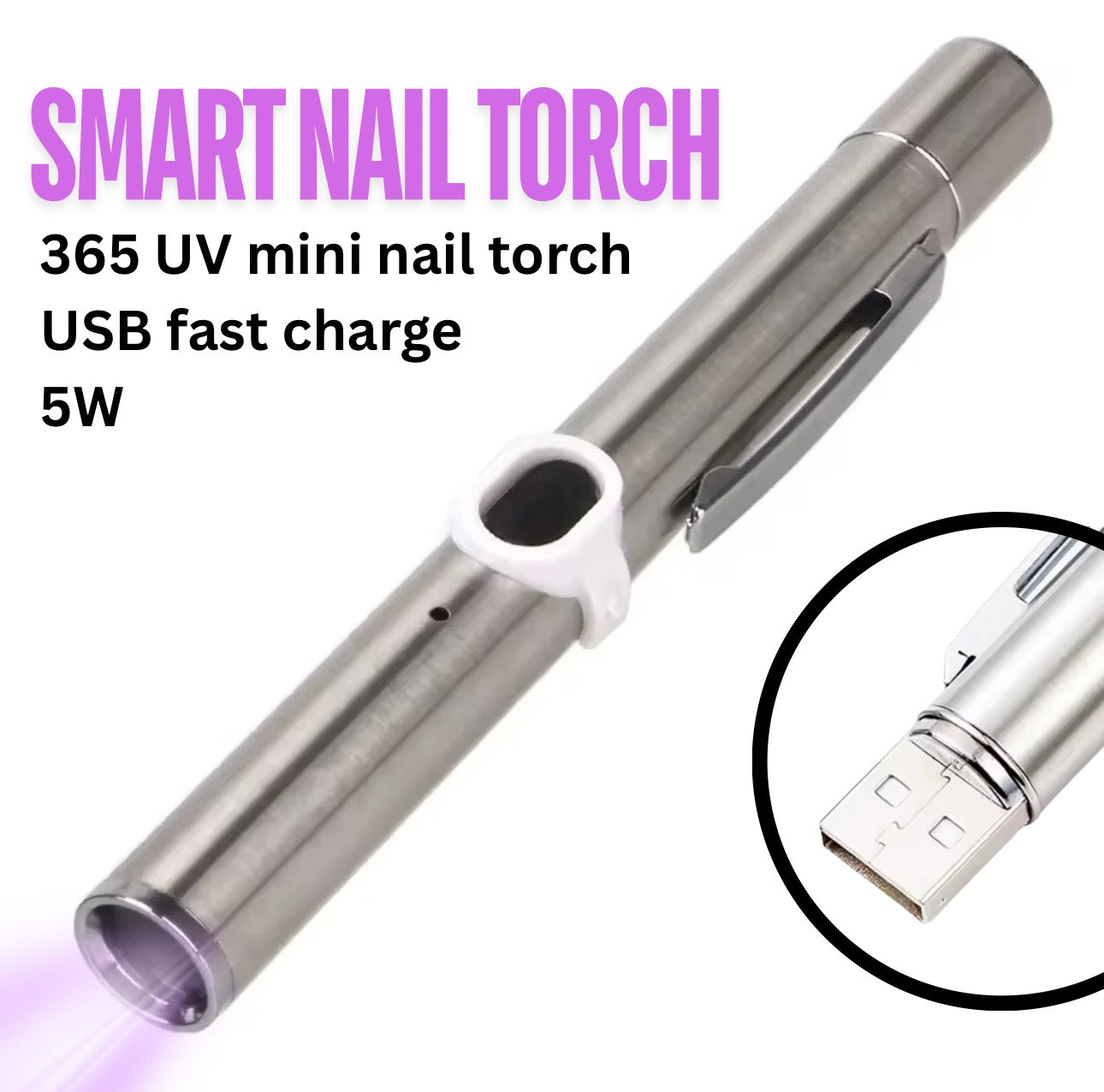 Mini UV Nail Torch with USB Charging
